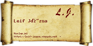 Leif Józsa névjegykártya
